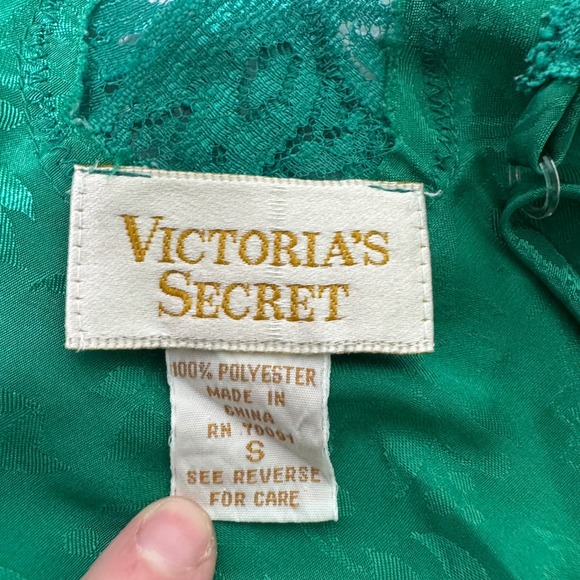 Victoria's Secret Vintage Gold Label Floral Satin Slip Dress Lace Women's Size S - Picture 5 of 7